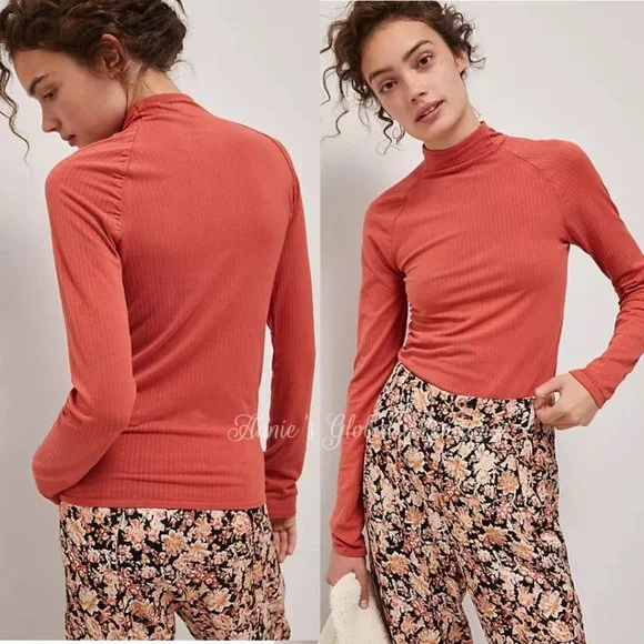 NWT ANTHROPOLOGIE Indra Seamless Mock Neck Top. Size L - Picture 10 of 16